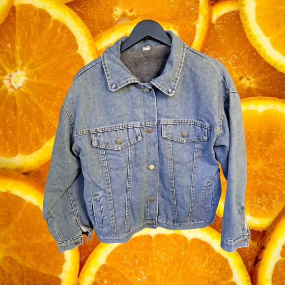 NWT Fleece Lined Denim Button Up Jacket Size Small - Picture 4 of 9